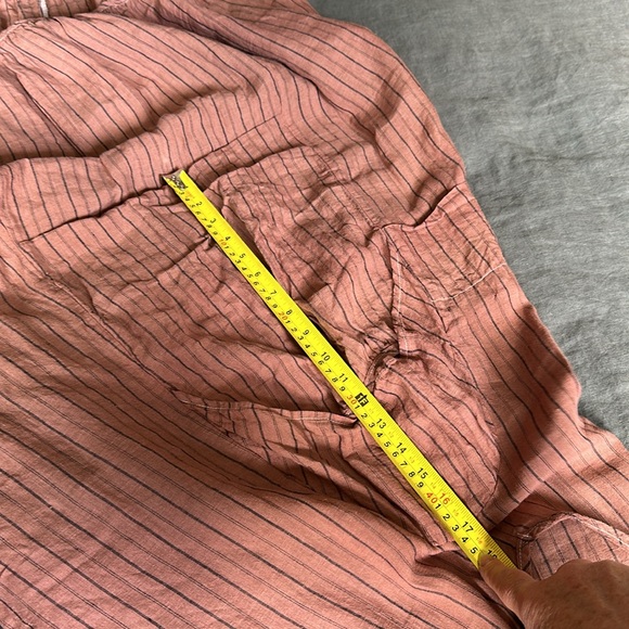 XL Lagenlook dress from a boutique in Seoul Korea. Dusty pink/tan w pinstripes - Picture 14 of 16